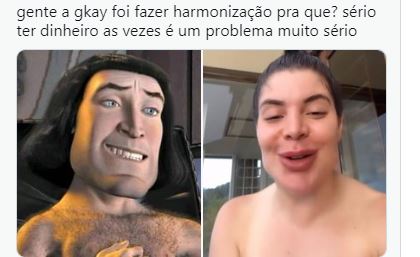 Gkay é comparada com personagem do Shrek após harmonização facial; confira